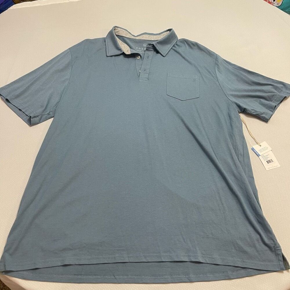 NWT Free Fly UPF 50 Blue Fog Bamboo Heritage Polo Size XXXL New